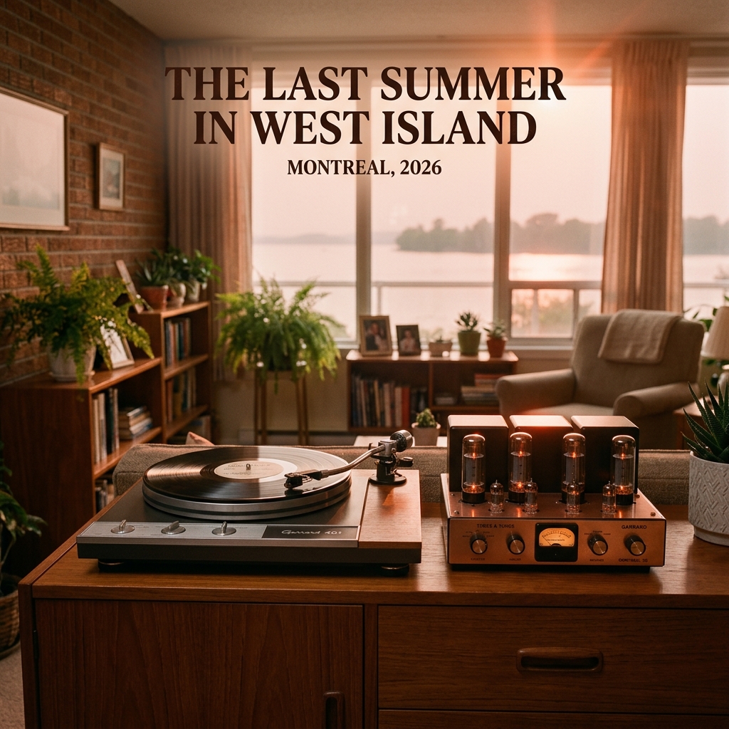 1970s Garrard Turntable & Vacuum Tube Amp in West Island Montreal Room