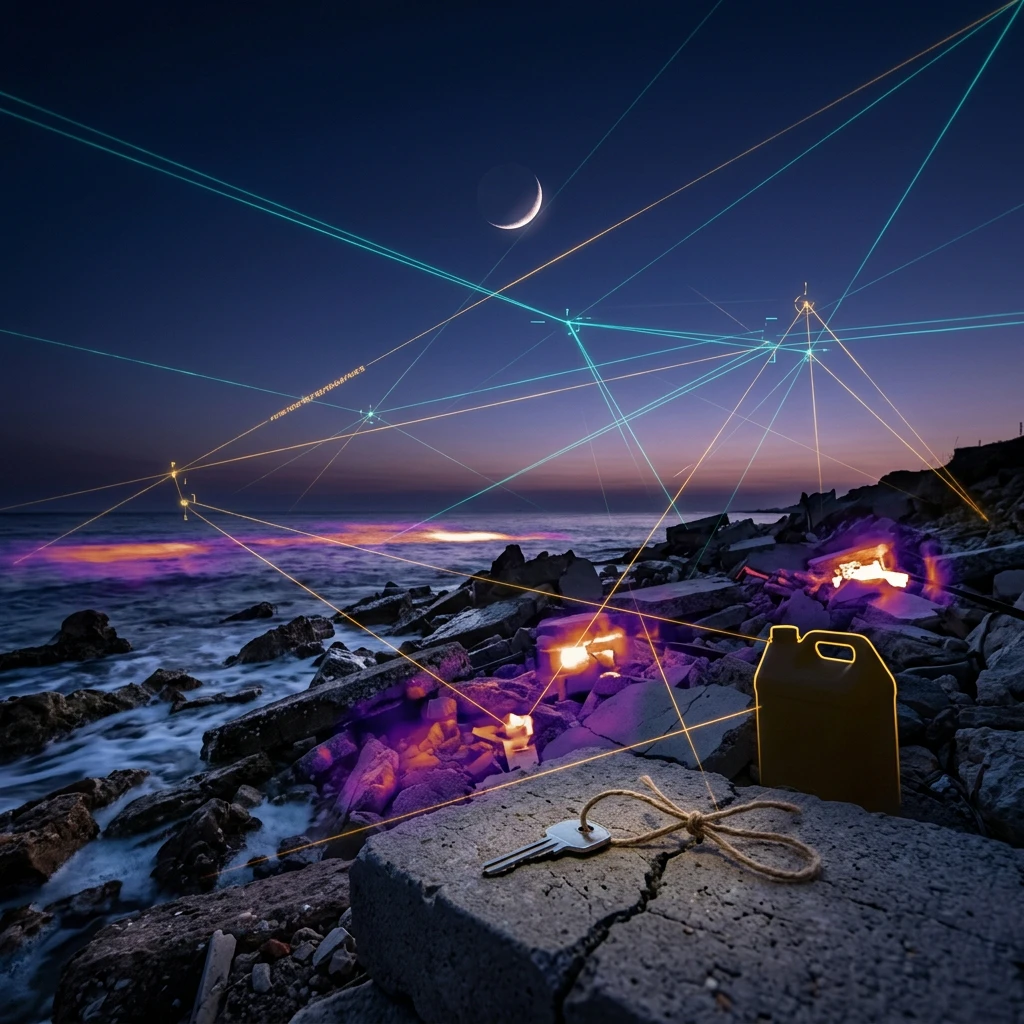 Autonomous surveillance targeting vectors over Mediterranean twilight horizon and razor-thin new moon