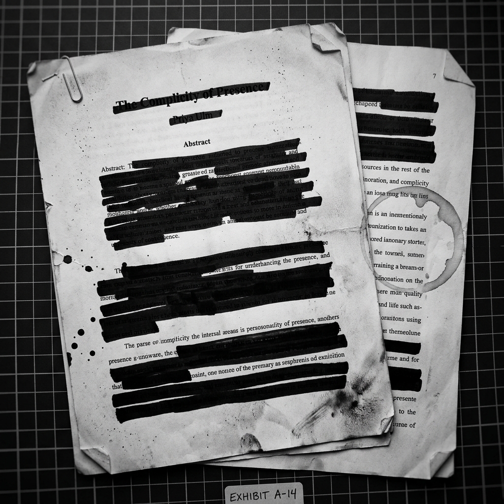 Session III: Priya Ulm's Complicity of Presence Redactions