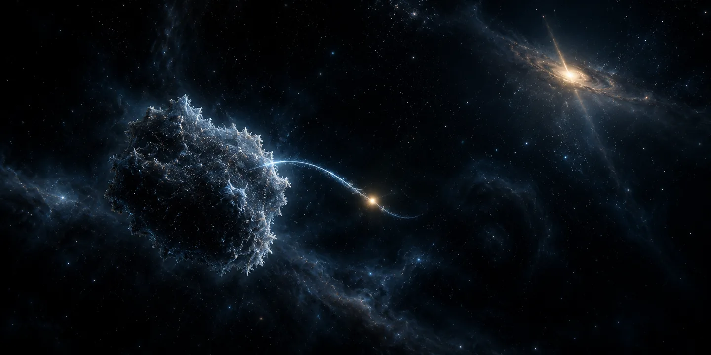 Interstellar dust and a distant beacon