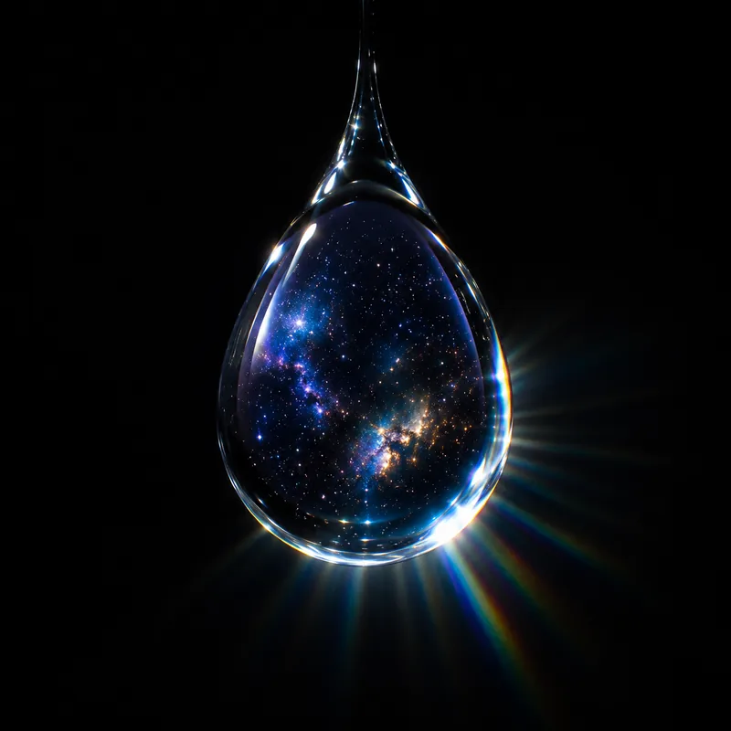 A droplet refracting a cosmos — The First Water Molecule